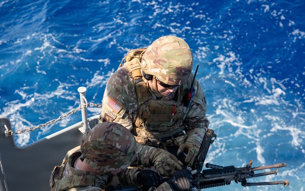 U.S. Soldiers Conduct Gunnery At Sea