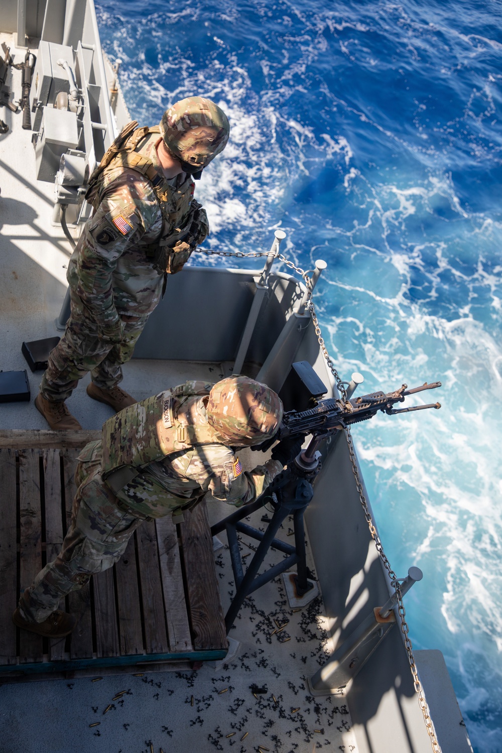 U.S. Soldiers Conduct Gunnery At Sea