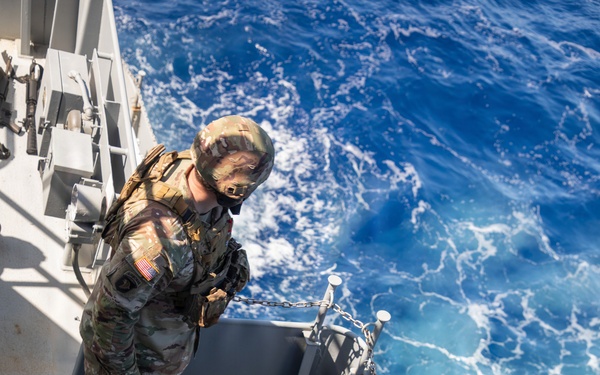 U.S. Soldiers Conduct Gunnery At Sea