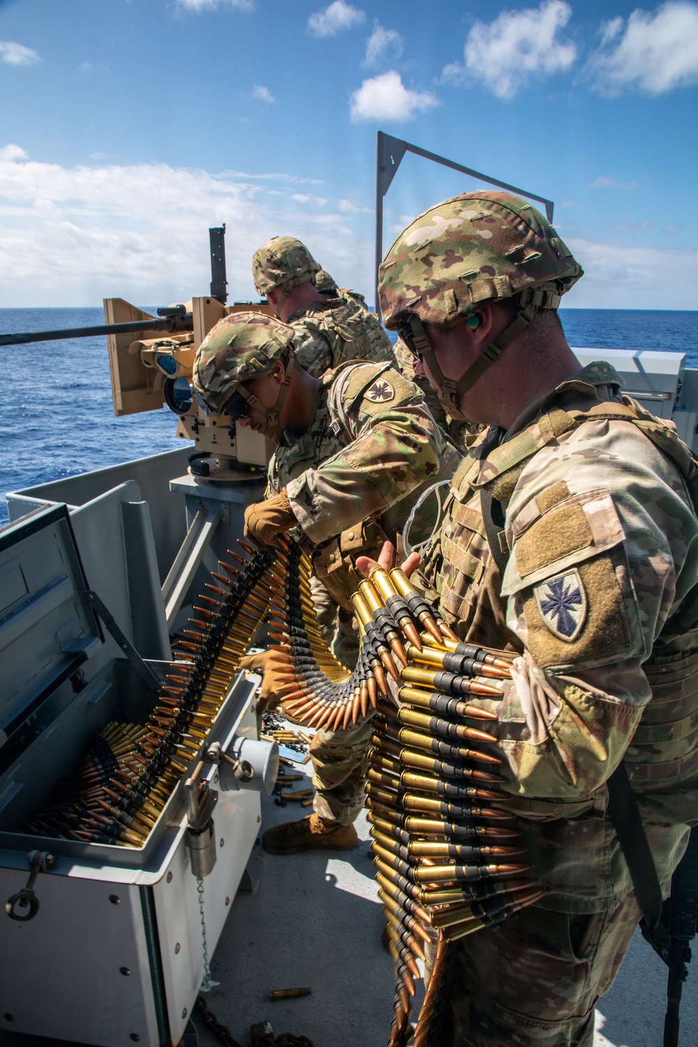 U.S. Soldiers Conduct Gunnery At Sea