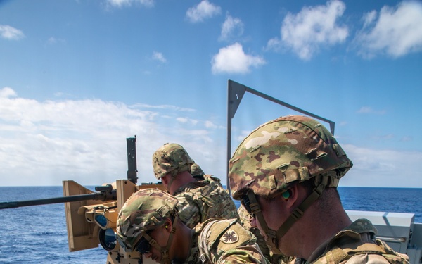 U.S. Soldiers Conduct Gunnery At Sea