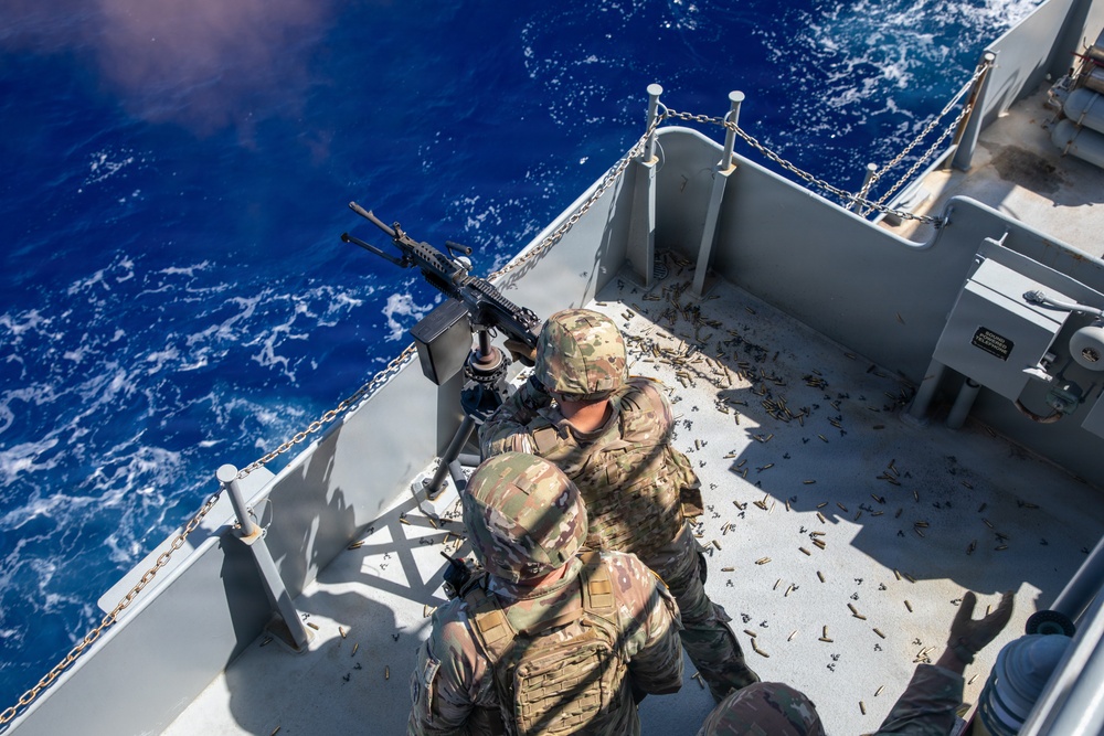 U.S. Soldiers Conduct Gunnery At Sea