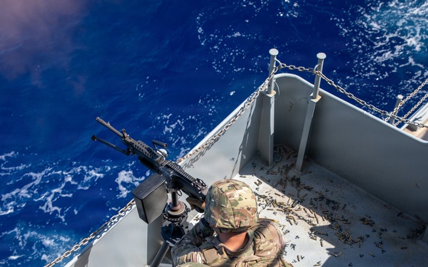 U.S. Soldiers Conduct Gunnery At Sea