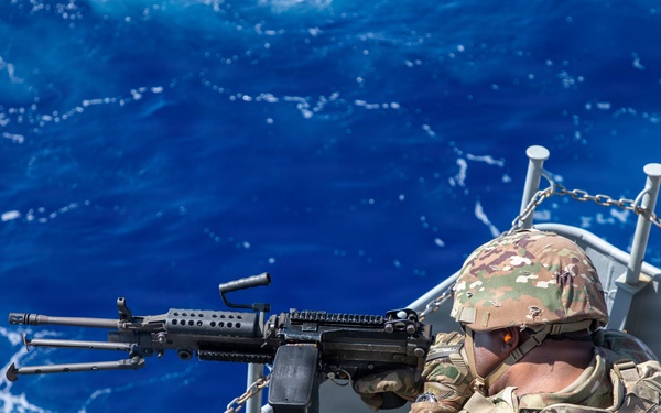 U.S. Soldiers Conduct Gunnery At Sea