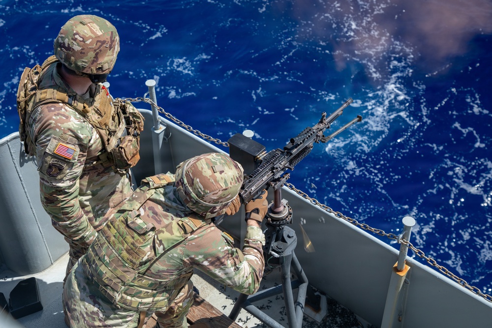 U.S. Soldiers Conduct Gunnery At Sea