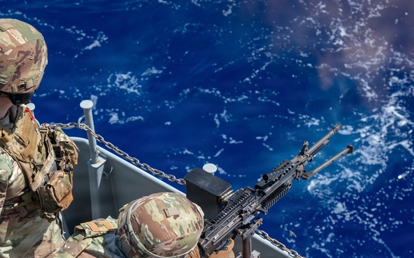 U.S. Soldiers Conduct Gunnery At Sea