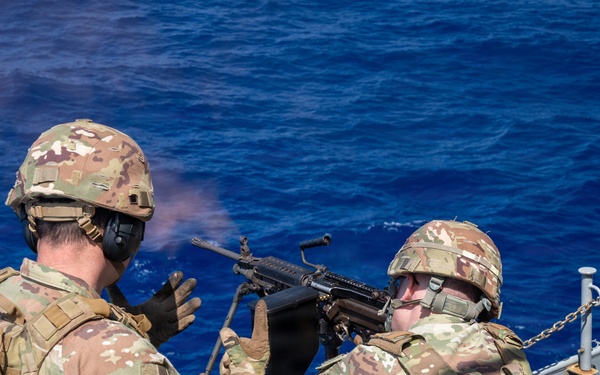 U.S. Soldiers Conduct Gunnery At Sea