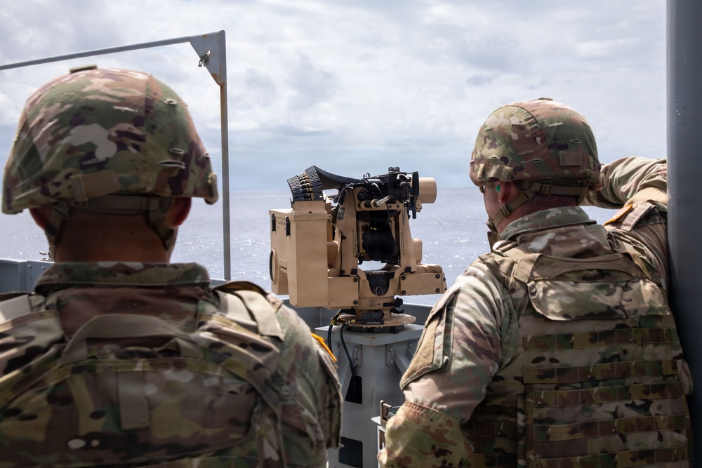 U.S. Soldiers Conduct Gunnery At Sea
