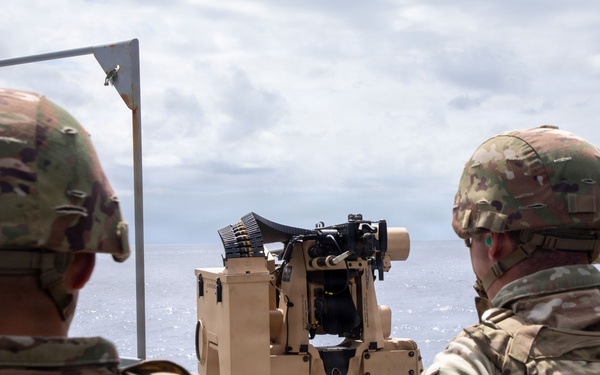 U.S. Soldiers Conduct Gunnery At Sea