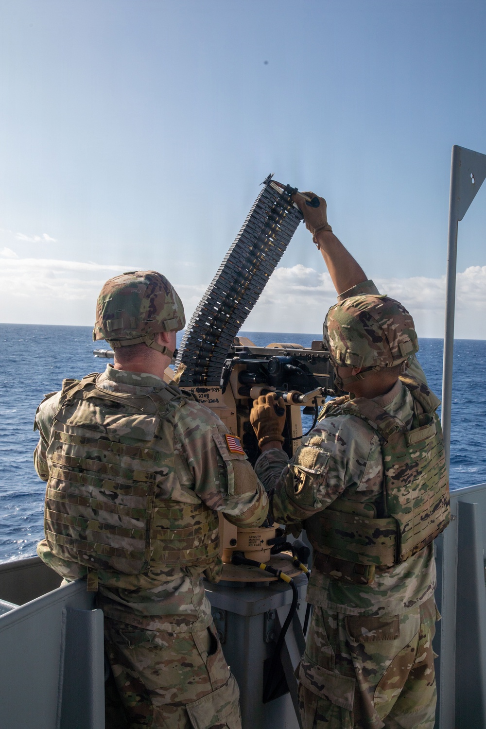 U.S. Soldiers Conduct Gunnery At Sea