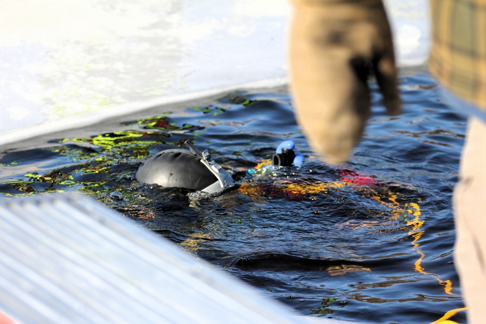 Fort McCoy DES Fire Department dive team holds February rescue training under ice