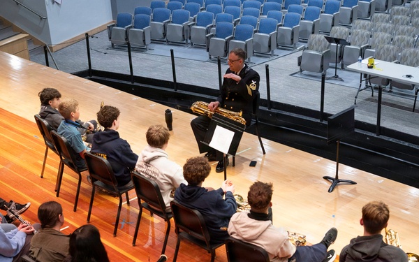 Navy Band leads clinic at Queensbury High School
