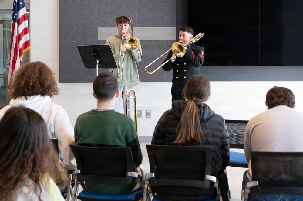 Navy Band leads clinic at Queensbury High School