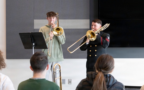 Navy Band leads clinic at Queensbury High School