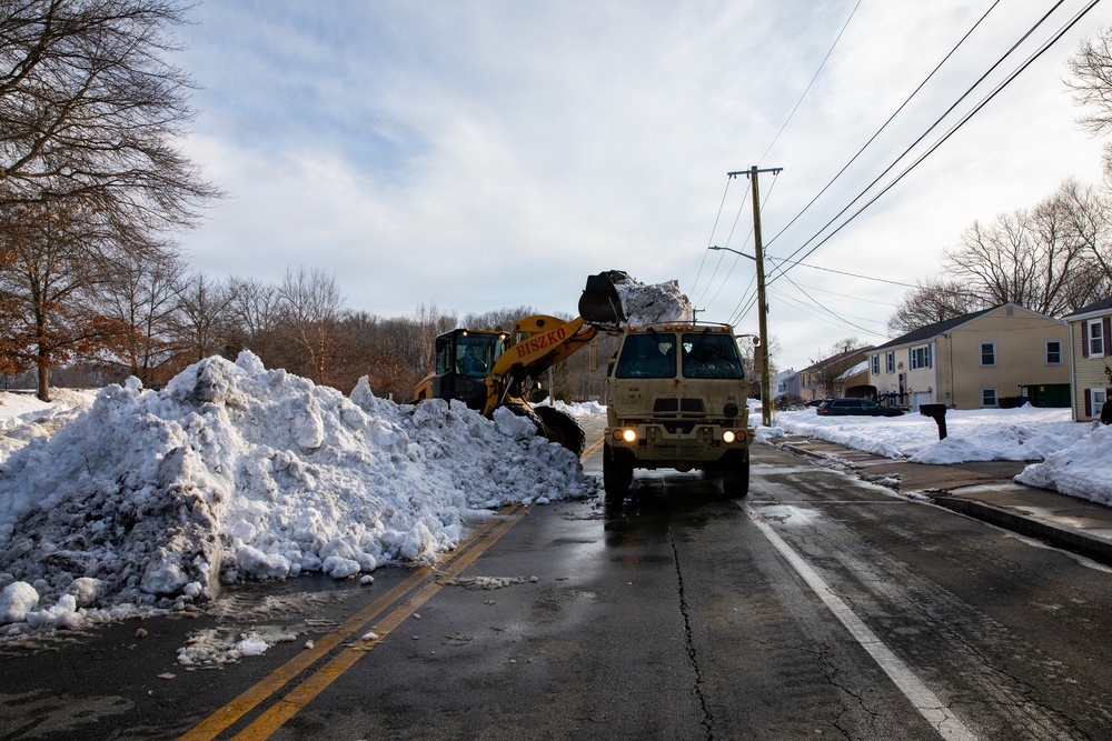 Mass Guard Removes Snow From Fall River