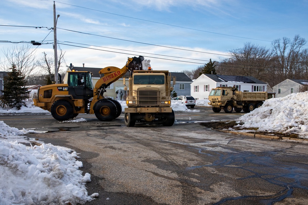 Mass Guard Removes Snow From Fall River