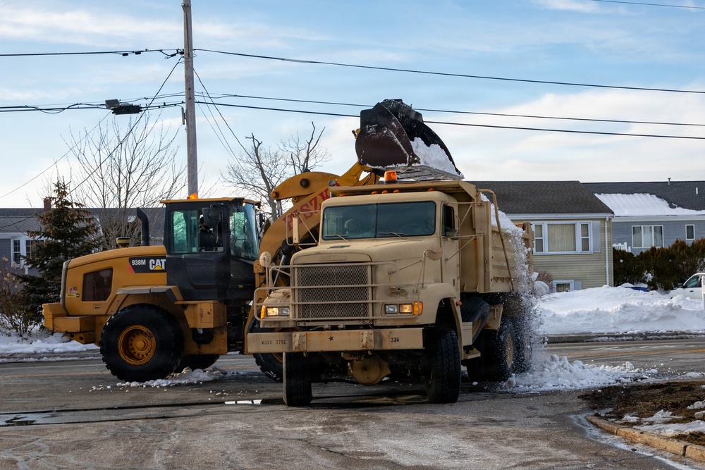Mass Guard Removes Snow From Fall River