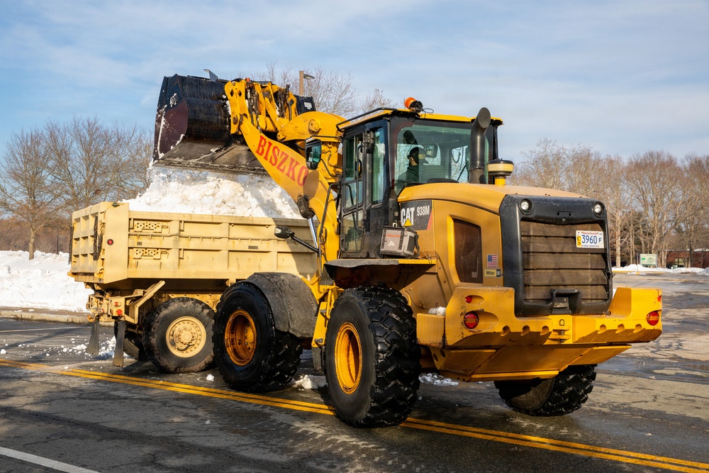 Mass Guard Removes Snow From Fall River