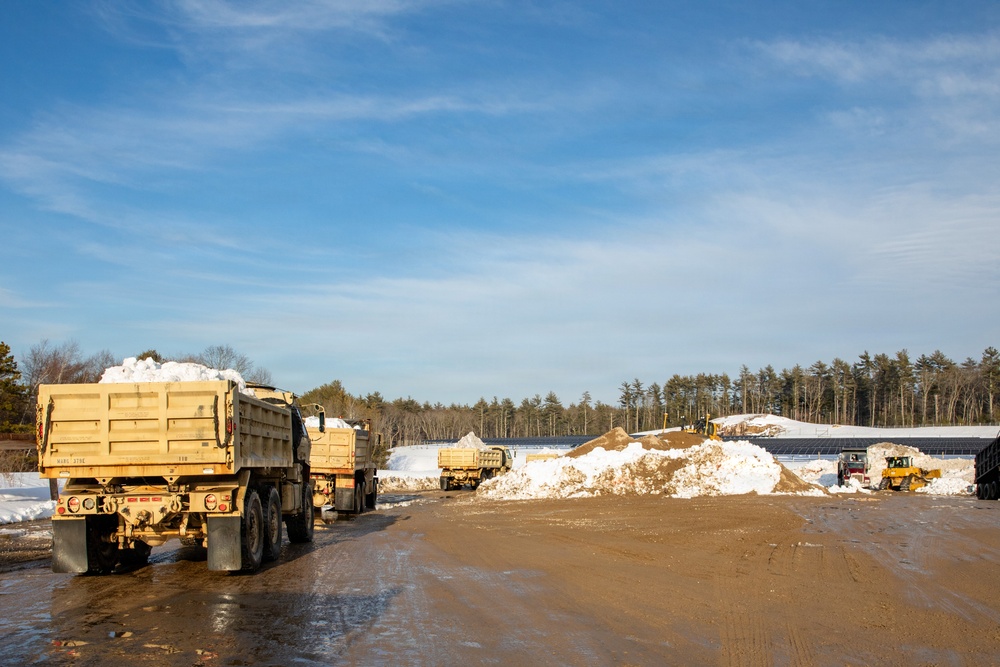 Mass Guard Removes Snow From Fall River