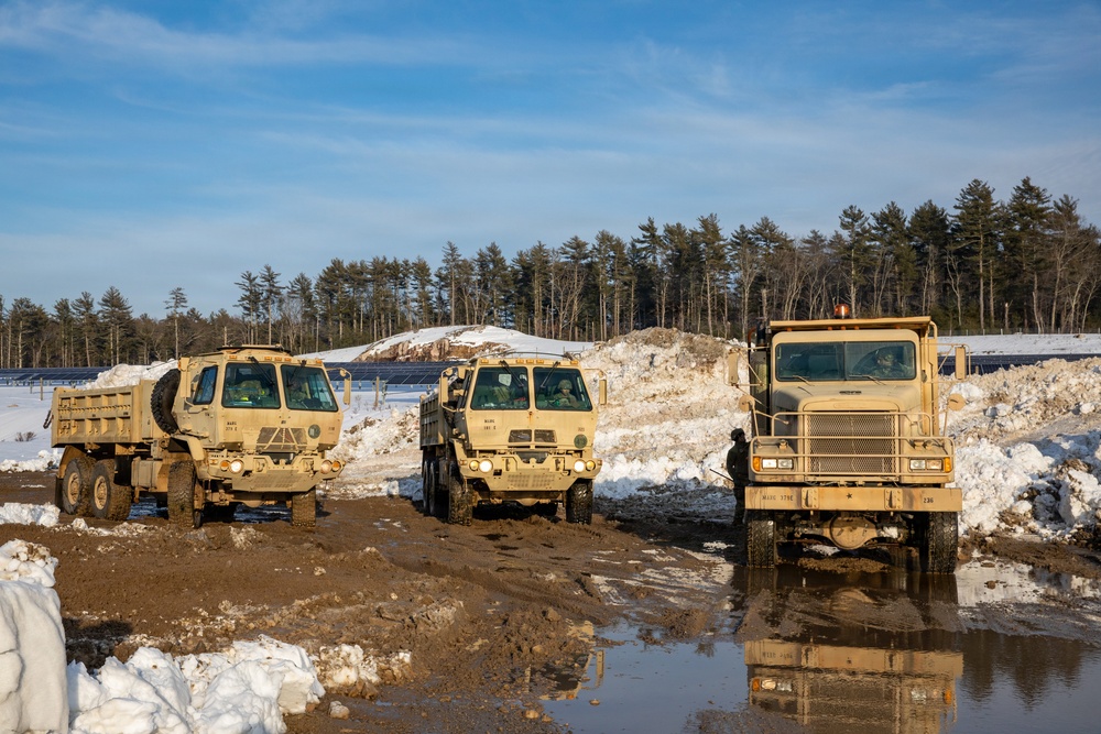 Mass Guard Removes Snow From Fall River