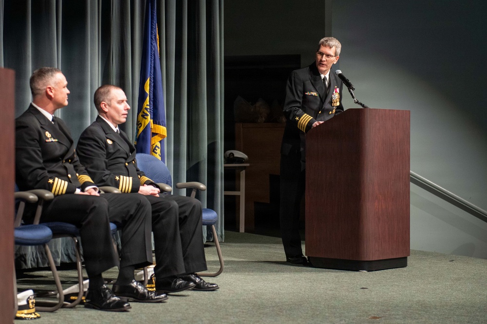 Capt. Allen Agor relieves Capt. Eric Hunter as commanding officer USS Ohio (SSGN 726) Blue Crew