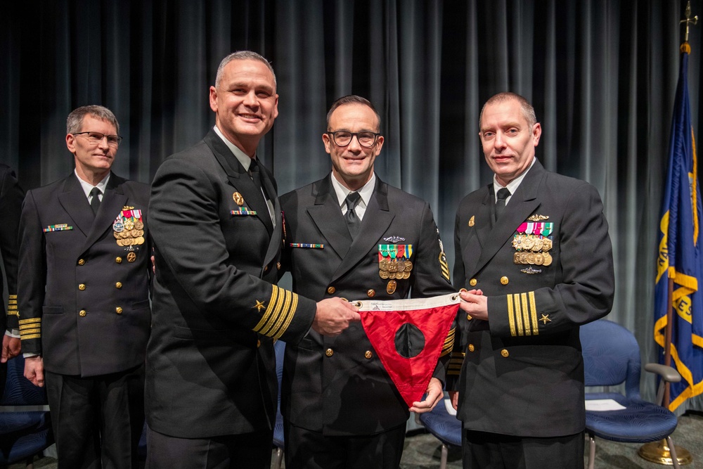 Capt. Allen Agor relieves Capt. Eric Hunter as commanding officer USS Ohio (SSGN 726) Blue Crew