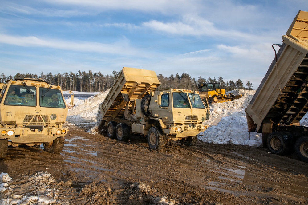 Mass Guard Removes Snow From Fall River