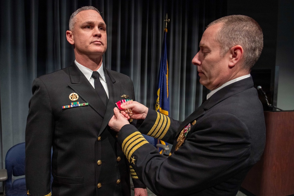 Capt. Allen Agor relieves Capt. Eric Hunter as commanding officer USS Ohio (SSGN 726) Blue Crew