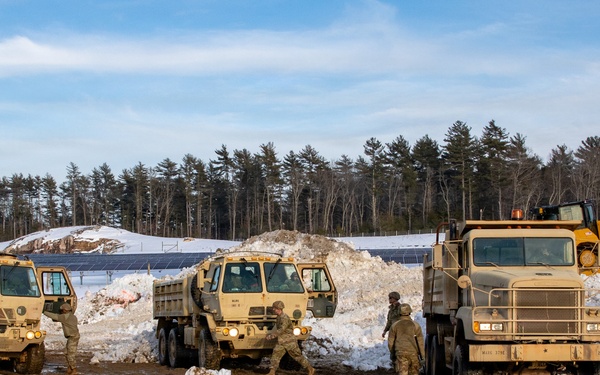 Mass Guard Removes Snow From Fall River