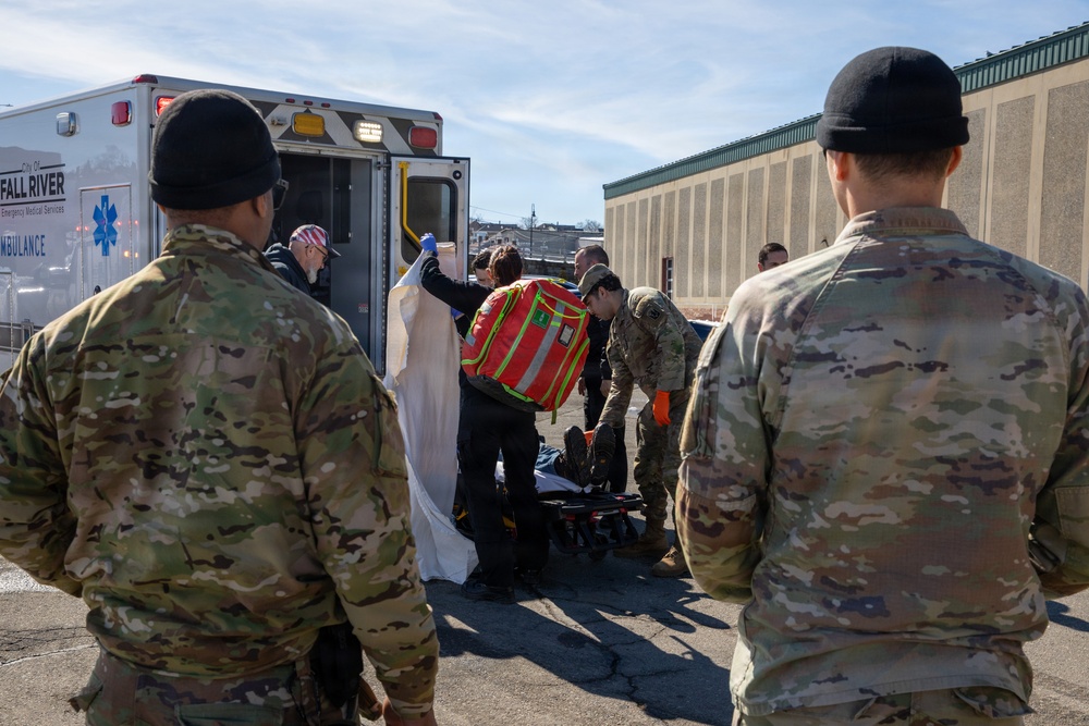Soldiers assist EMS in Fall River