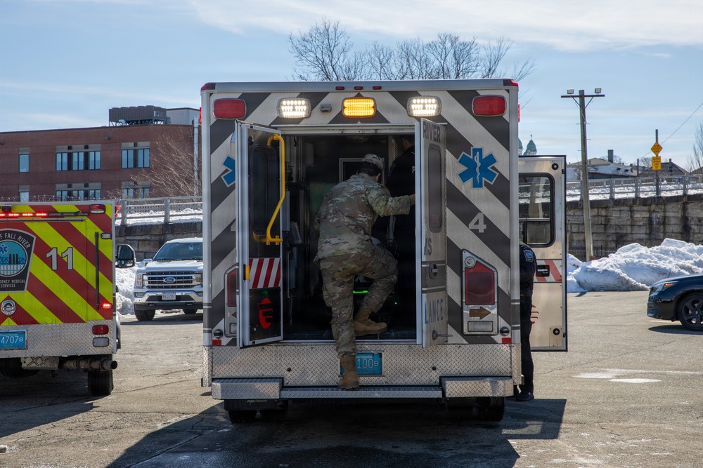 Soldiers assist EMS in Fall River