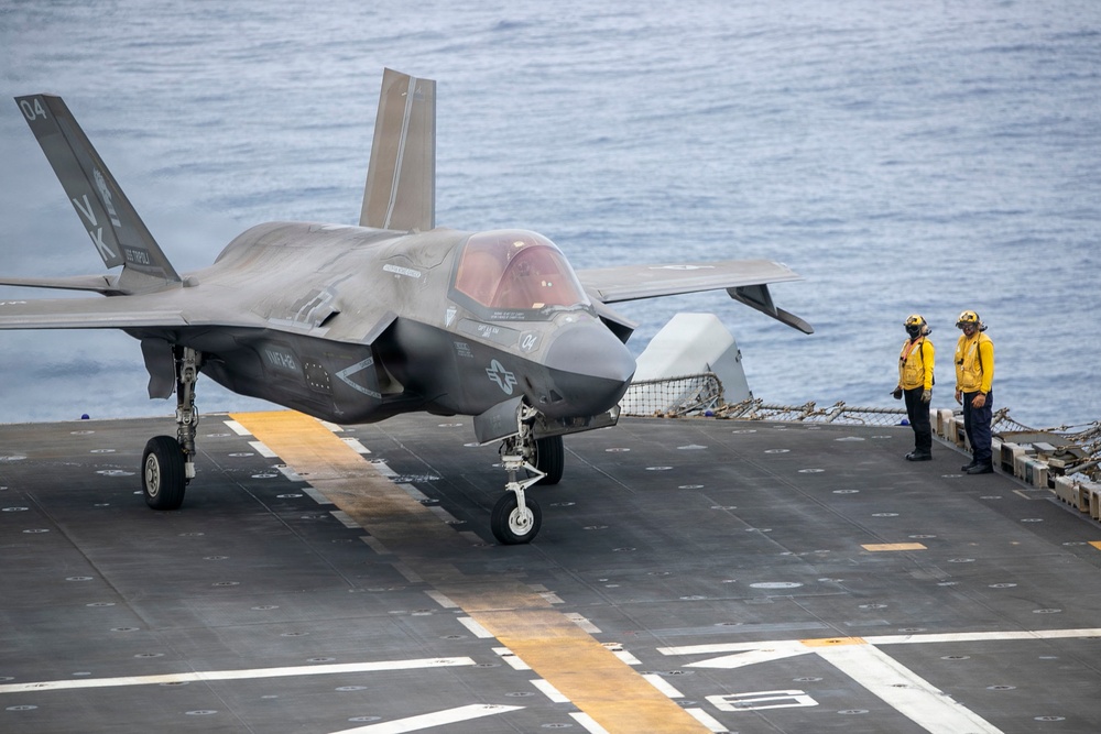 USS Tripoli Conducts F-35 Flight Operations