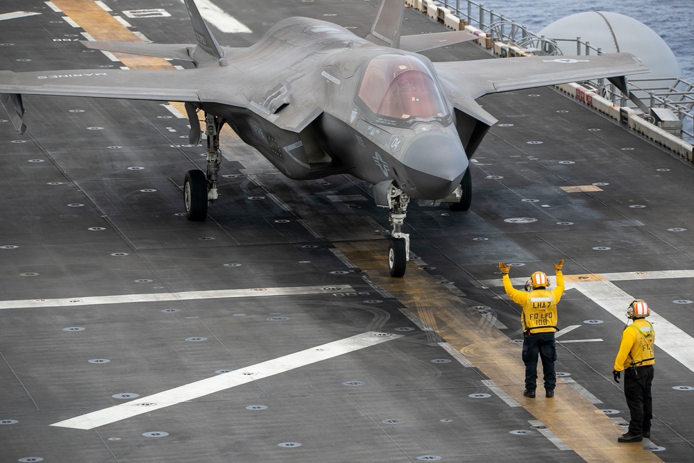 USS Tripoli Conducts F-35 Flight Operations