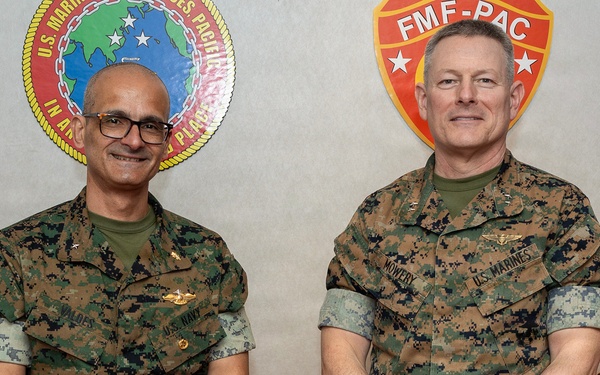 MARFORPAC deputy commander meets with the medical officer of the U.S. Marine Corps