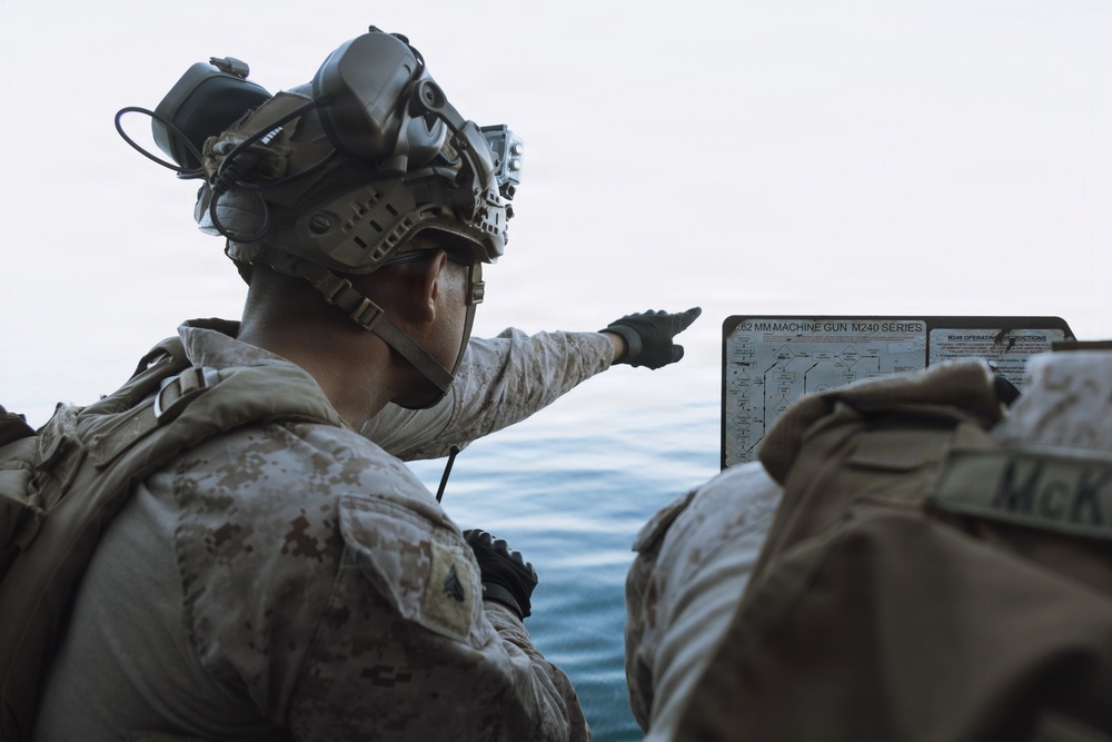 11th MEU Marines, Sailors conduct a Simulated Strait Transit aboard USS Portland