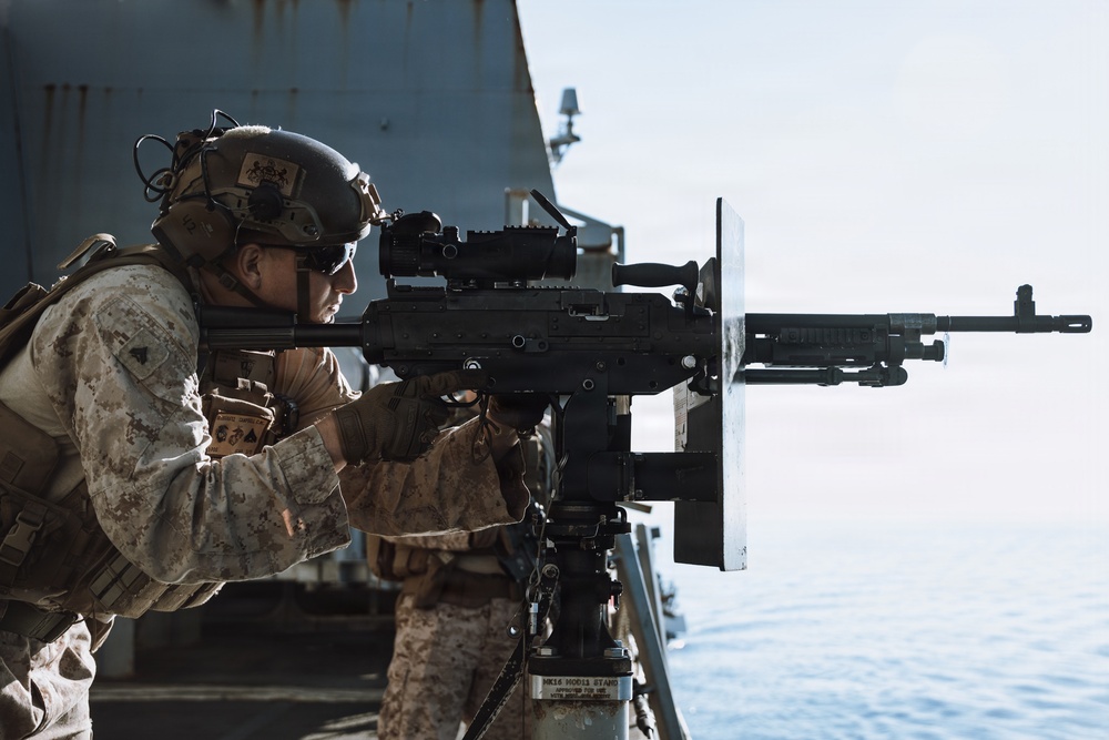 11th MEU Marines, Sailors conduct a Simulated Strait Transit aboard USS Portland
