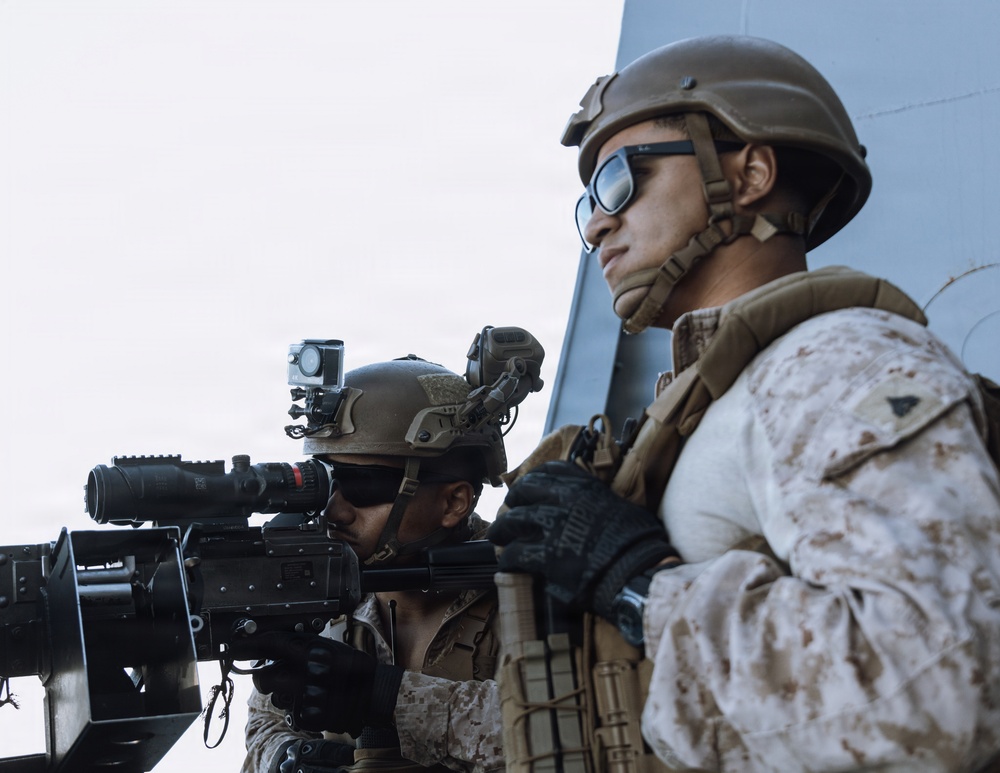 11th MEU Marines, Sailors conduct a Simulated Strait Transit aboard USS Portland