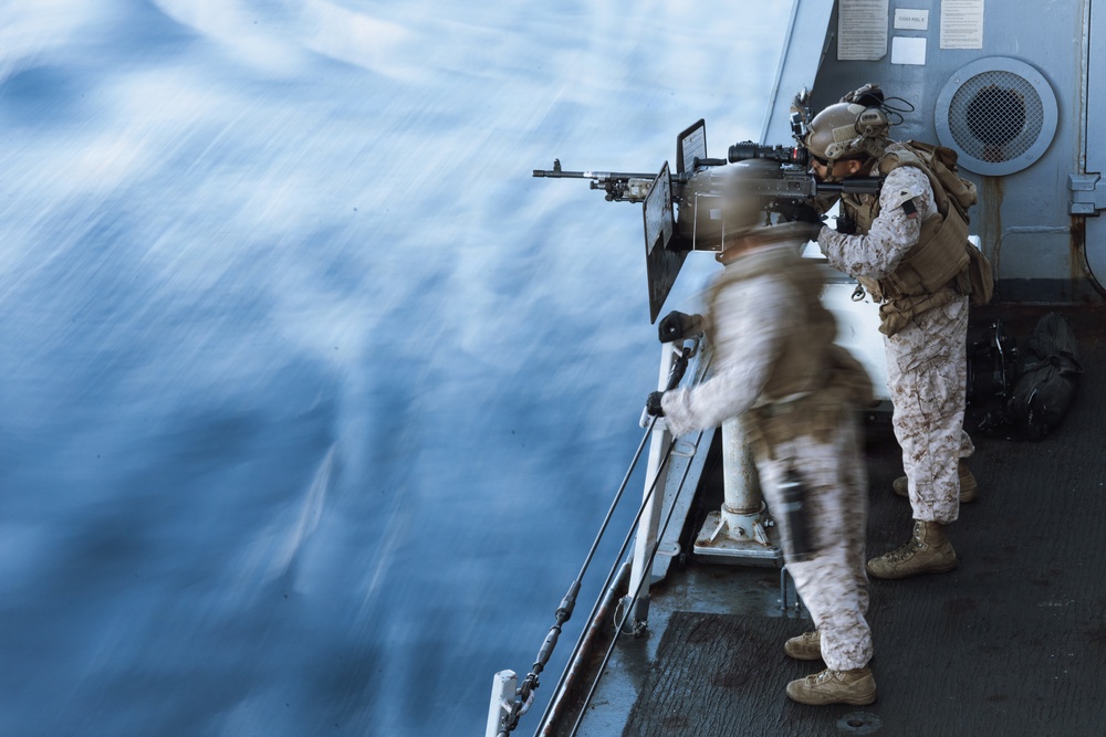 11th MEU Marines, Sailors conduct a Simulated Strait Transit aboard USS Portland