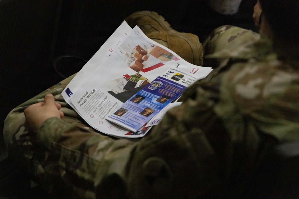 U.S. Soldiers Gathered for a PCS/ETS Retention Brief Hosted by I Corps Command Sgt. Maj.