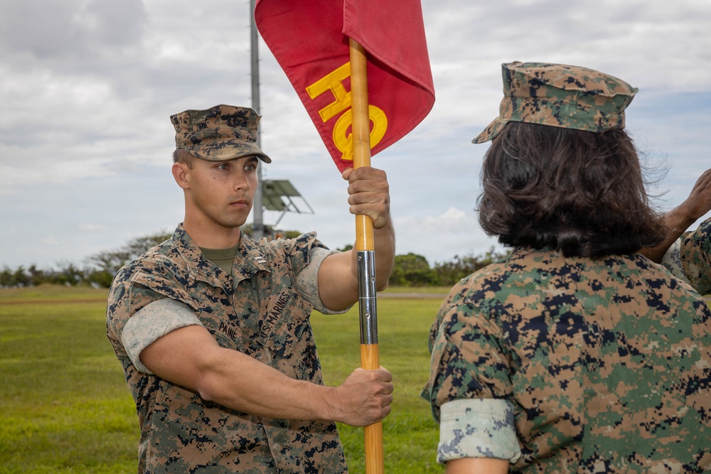 MARFORPAC HQ Company conducts change of command ceremony