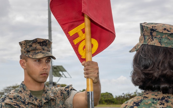 MARFORPAC HQ Company conducts change of command ceremony
