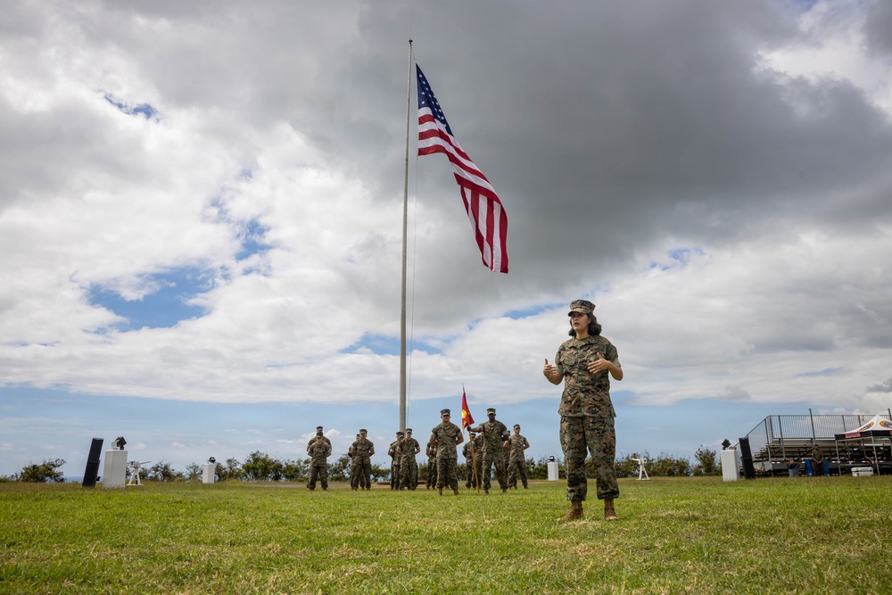 MARFORPAC HQ Company conducts change of command ceremony