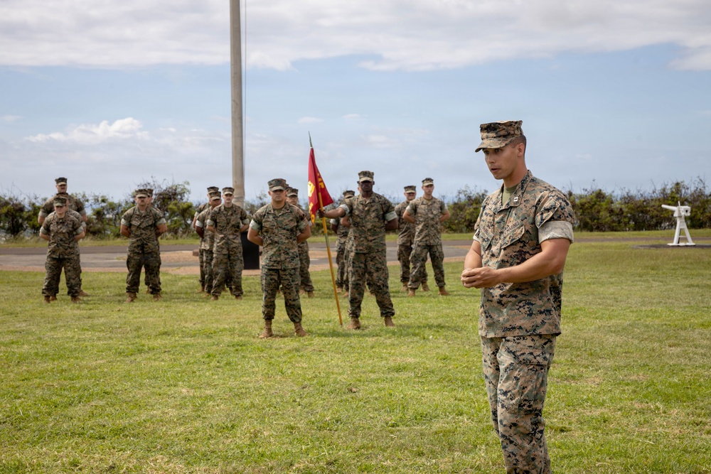 MARFORPAC HQ Company conducts change of command ceremony