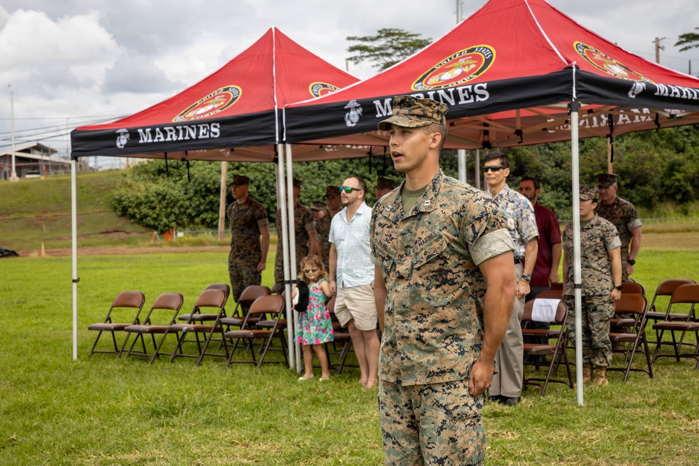 MARFORPAC HQ Company conducts change of command ceremony