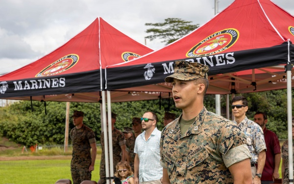 MARFORPAC HQ Company conducts change of command ceremony