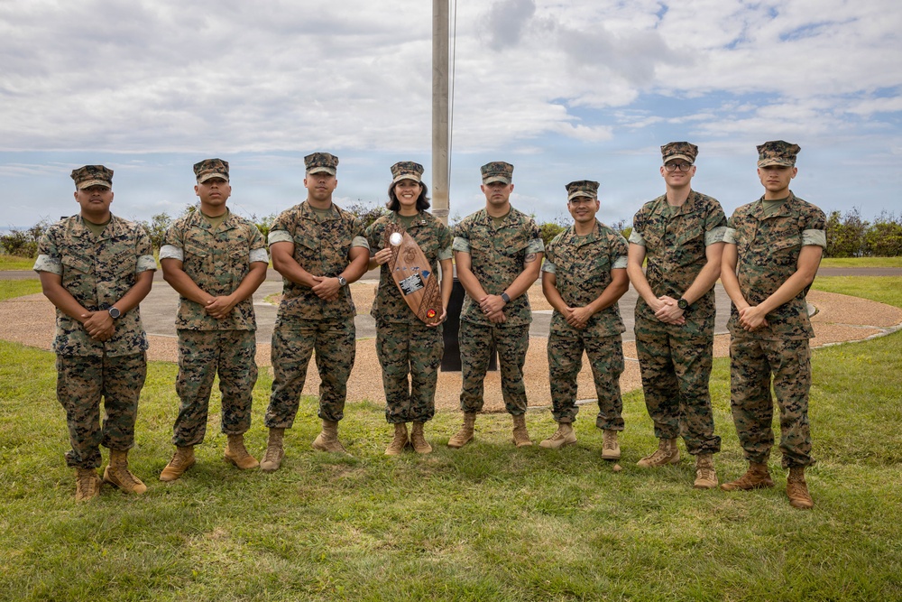 MARFORPAC HQ Company conducts change of command ceremony