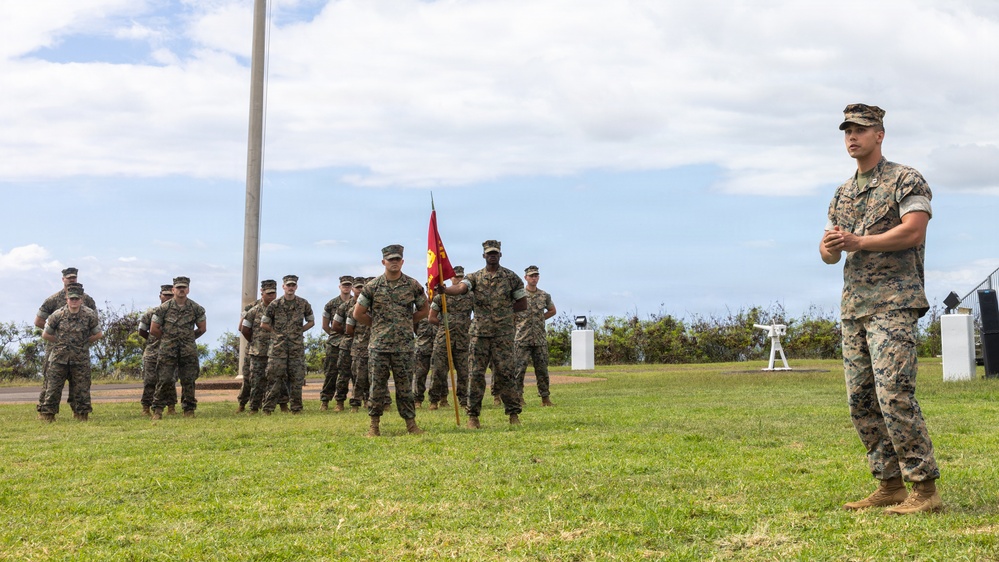 MARFORPAC HQ Company conducts change of command ceremony