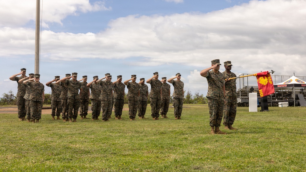 MARFORPAC HQ Company conducts change of command ceremony