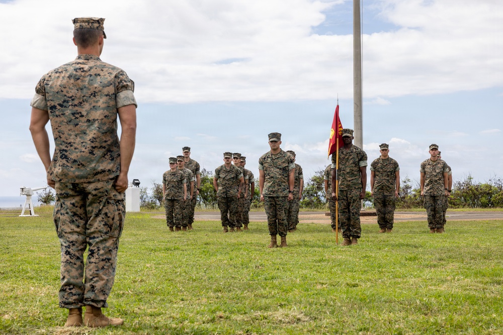 MARFORPAC HQ Company conducts change of command ceremony