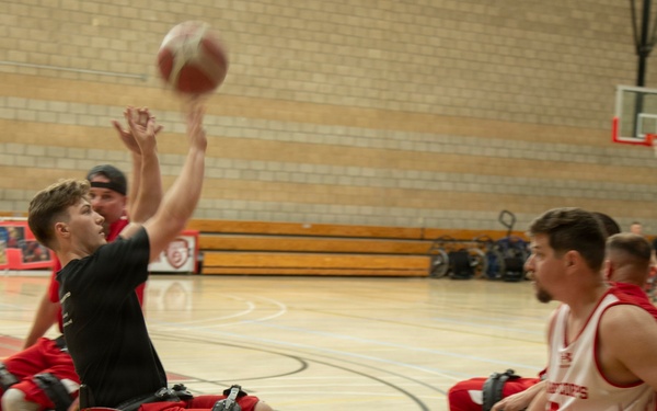 Basketball practice at the Marine Corps Air Force Trials